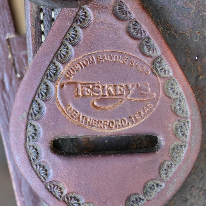 12.5" USED TESKEY'S JR STRIP DOWN RANCH SADDLE