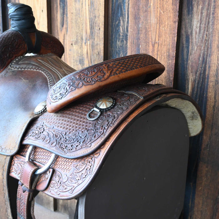14" USED ALLEN'S SADDLERY TEAM ROPING SADDLE