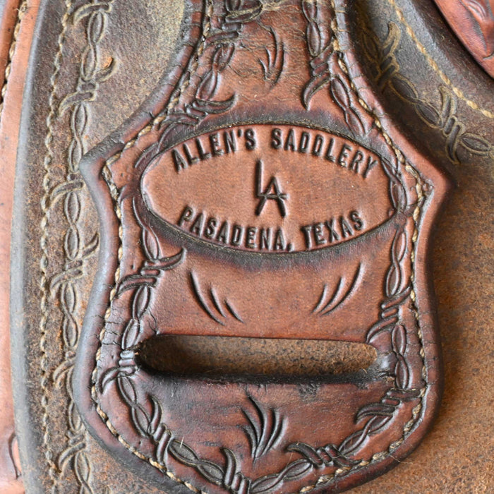 14" USED ALLEN'S SADDLERY TEAM ROPING SADDLE
