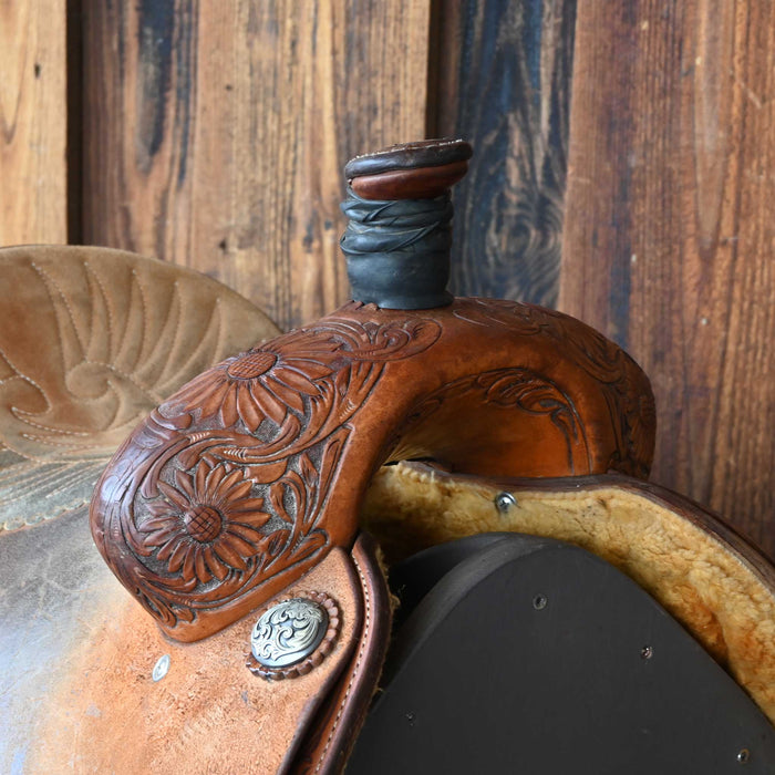 13.5" USED JEFF SMITH TEAM ROPING SADDLE