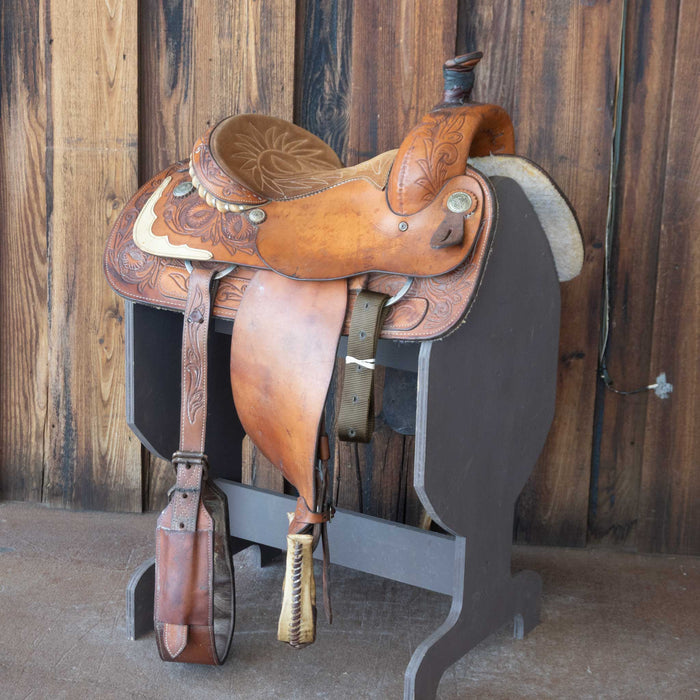 14" USED SADDLE SMITH TEAM ROPING SADDLE