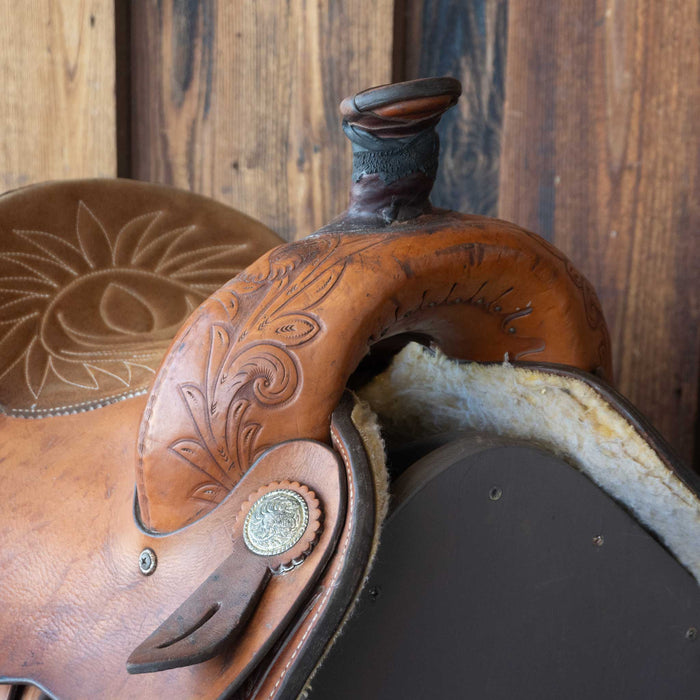 14" USED SADDLE SMITH TEAM ROPING SADDLE