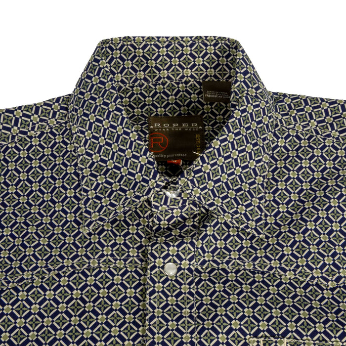 Roper Men's Pine Foulard Print Pearl Snap Shirt