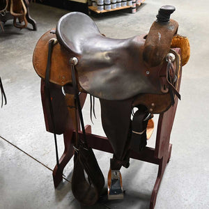 16" USED TESKEY'S STRIP DOWN RANCH SADDLE