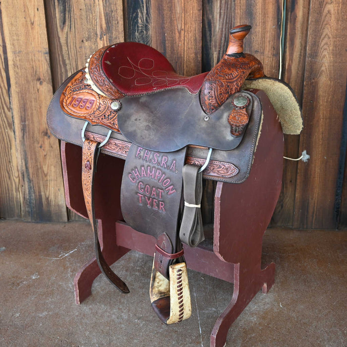 14.5" USED AMMERMAN TEAM ROPING SADDLE