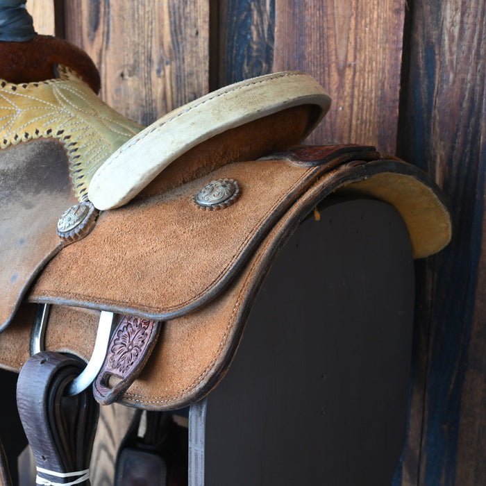 14" USED TRENT WARD TEAM ROPING SADDLE