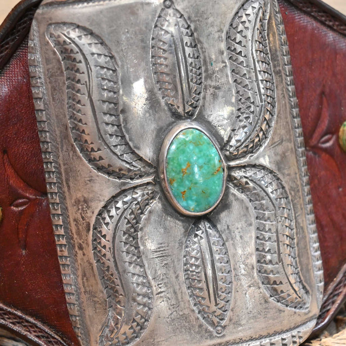 Sterling Silver Ketoh Bow Guard w/Turquoise Stone