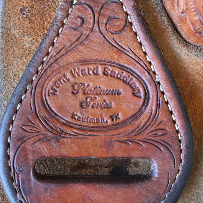 14" USED TRENT WARD TEAM ROPING SADDLE