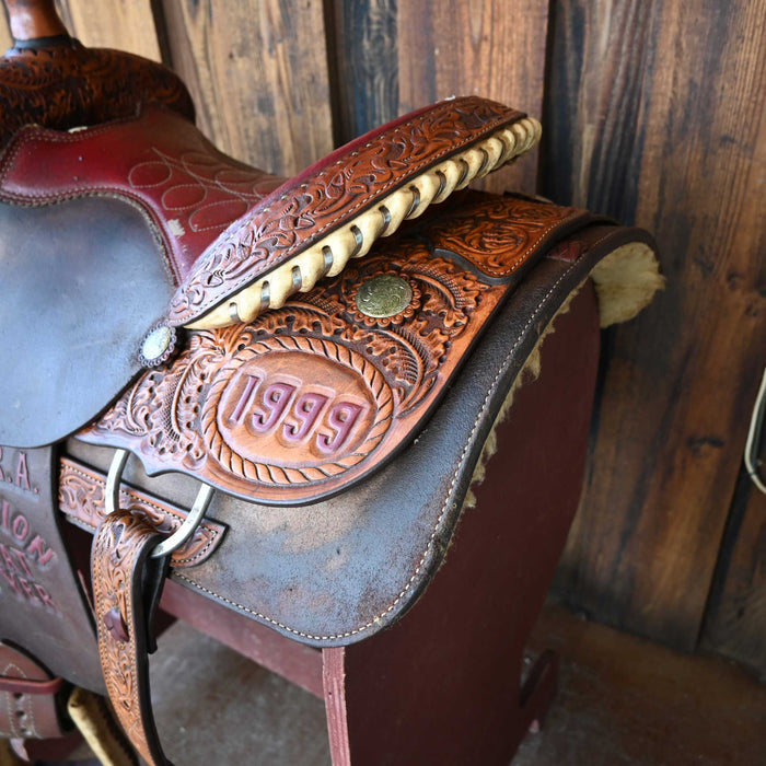 14.5" USED AMMERMAN TEAM ROPING SADDLE