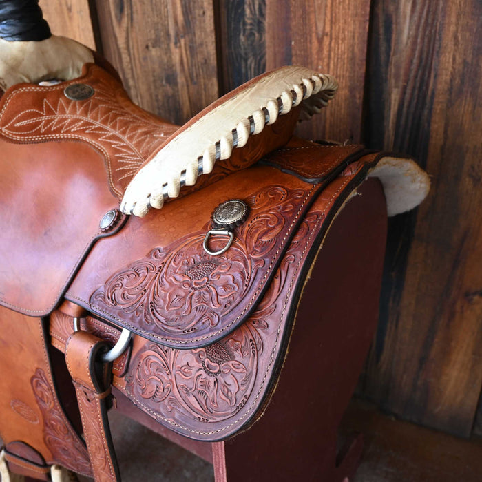 15.5" USED BILLY COOK TEAM ROPING SADDLE
