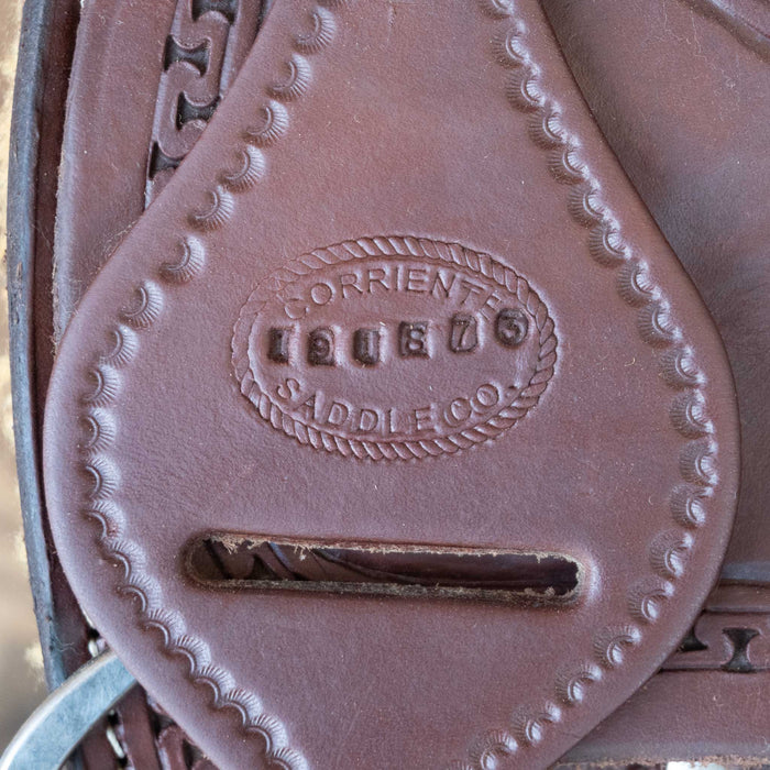 17" USED CORRIENTE TEAM ROPING SADDLE