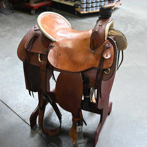 16" USED HEREFORD ROPING SADDLE