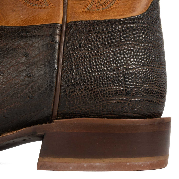 Tony Lama Men's Rancho Smooth Ostrich Amber Cowhide Boot