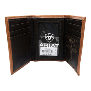 Ariat Basketweave Floral Trifold Wallet MEN - Accessories - Wallets & Money Clips M&F Western Products