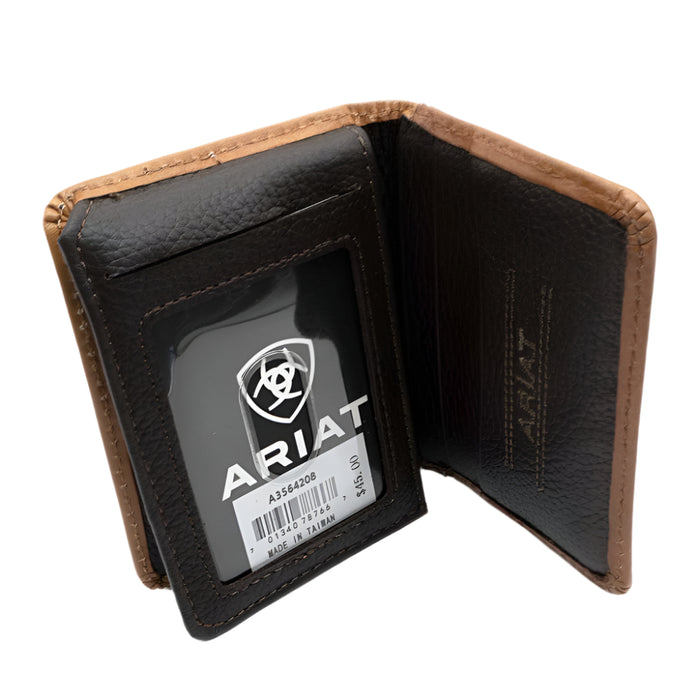 Ariat Basketweave Floral Bifold Wallet MEN - Accessories - Wallets & Money Clips M&F Western Products