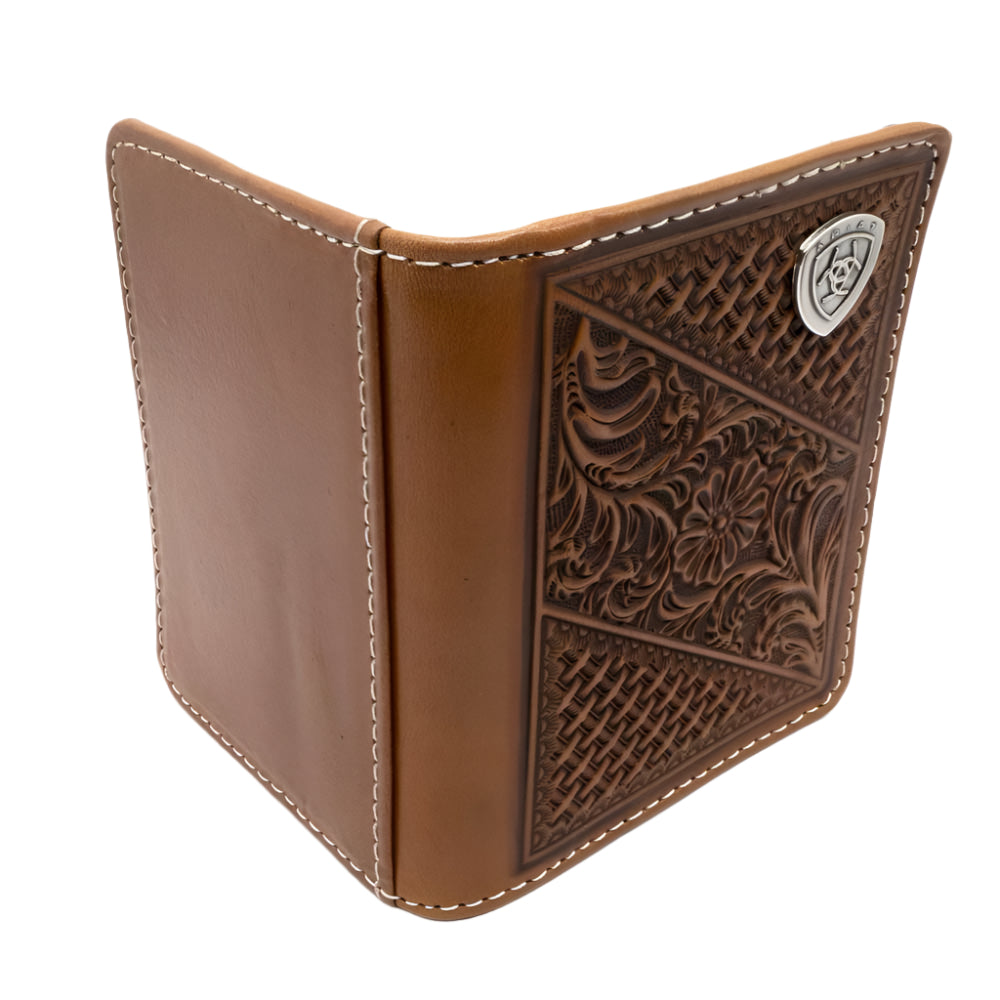 Ariat Basketweave Floral Bifold Wallet MEN - Accessories - Wallets & Money Clips M&F Western Products