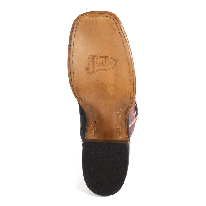 Justin Women's Piper Black Full Quill Ostrich Red Western Boot