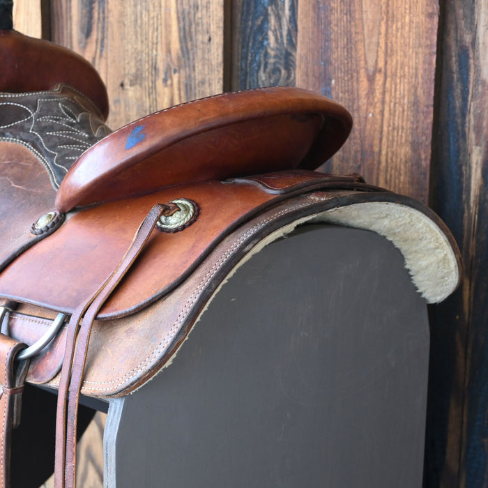 15" USED FAITH TEAM ROPING SADDLE