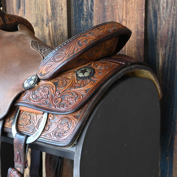 14" USED JEFF SMITH RANCH CUTTER SADDLE