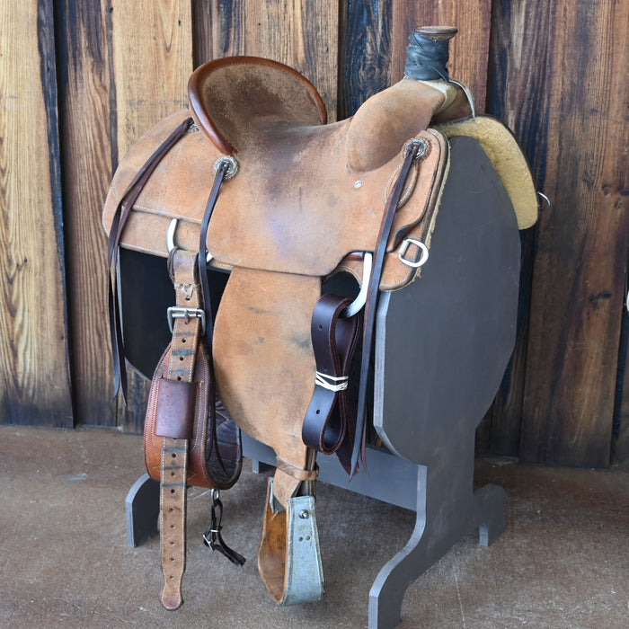14" USED CACTUS TEAM ROPING SADDLE