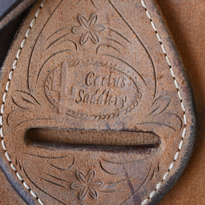 14" USED CACTUS TEAM ROPING SADDLE