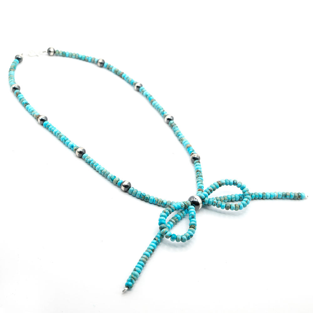 Turquoise Bow Necklace w/ Round Beads WOMEN - Accessories - Jewelry - Necklaces Al Zuni