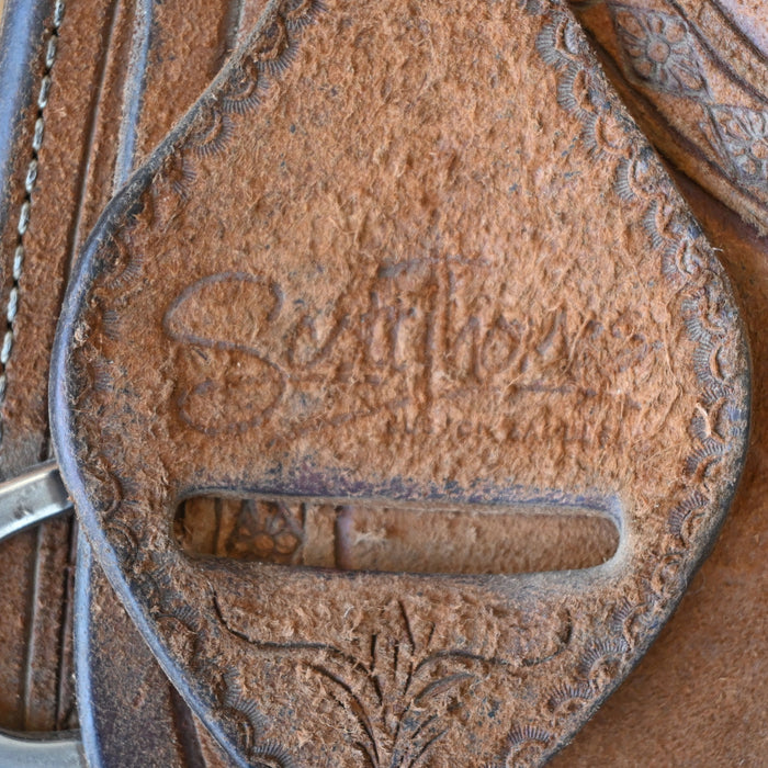 15.5" USED SCOTT THOMAS TEAM ROPING SADDLE