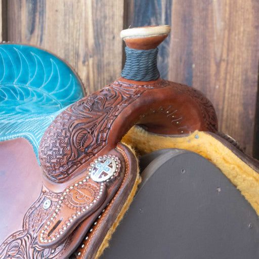 15" USED TESKEY'S TEAM ROPING SADDLE Saddles - Used Teskey's Saddlery