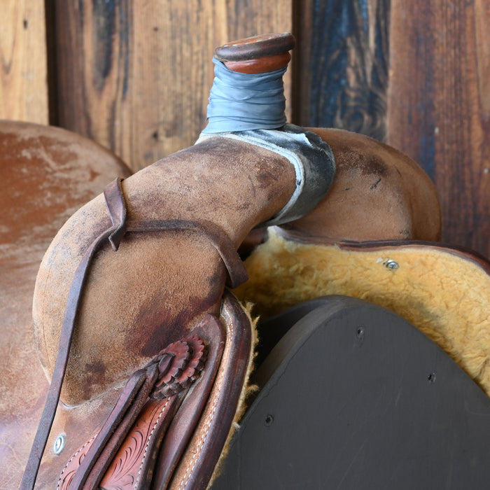 16" USED JEFF SMITH COW HORSE SADDLE