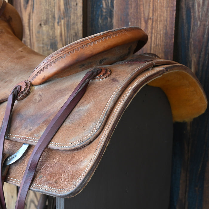 16" USED JEFF SMITH COW HORSE SADDLE