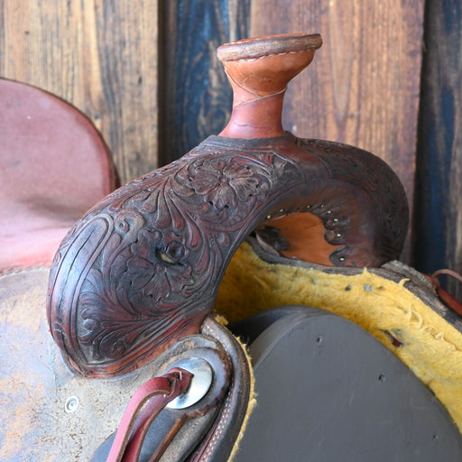 15.5" USED TRIPLE J COW SUPPLY TEAM ROPING SADDLE Saddles - Used Triple J Cowhorse Supply