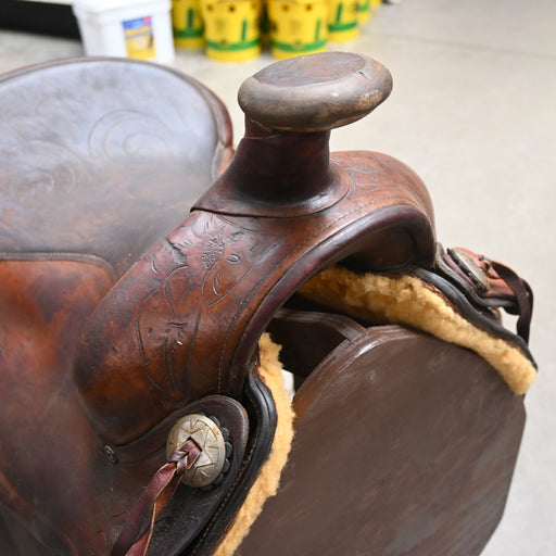 15.5" USED NEWTON BROS RANCH SADDLE Saddles - Used Newton Bros