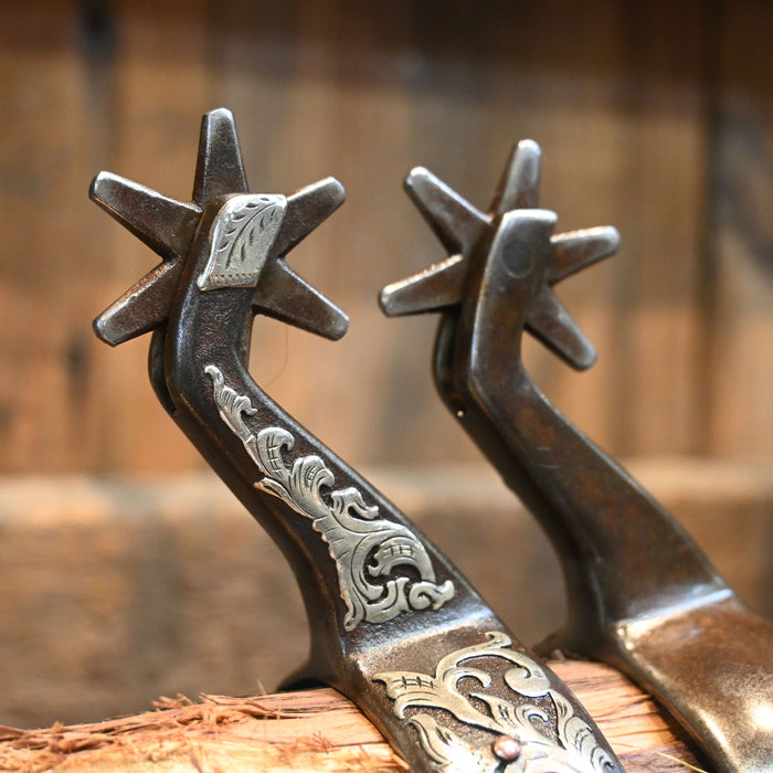 Kerry Kelley Silver & Copper Mounted 6pt. Spurs 2389
