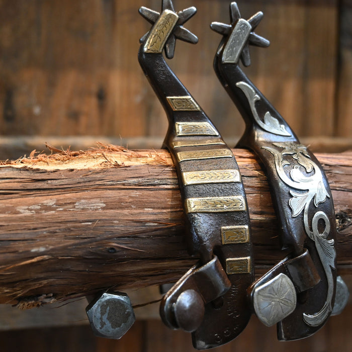 Jason Sinclair Silver & Brass Mounted Bars 6pt. Spurs