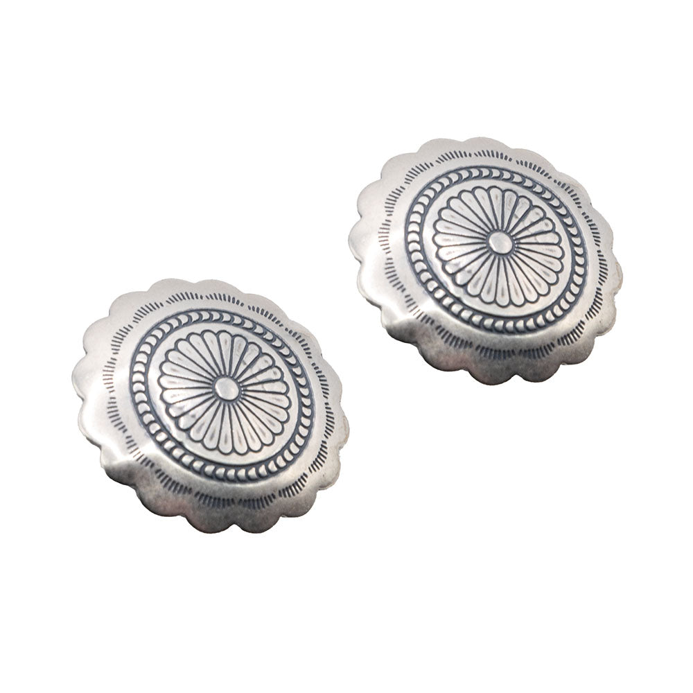 Tupi Fluted Stamped Dome Stud Earrings WOMEN - Accessories - Jewelry - Earrings Sunwest Silver