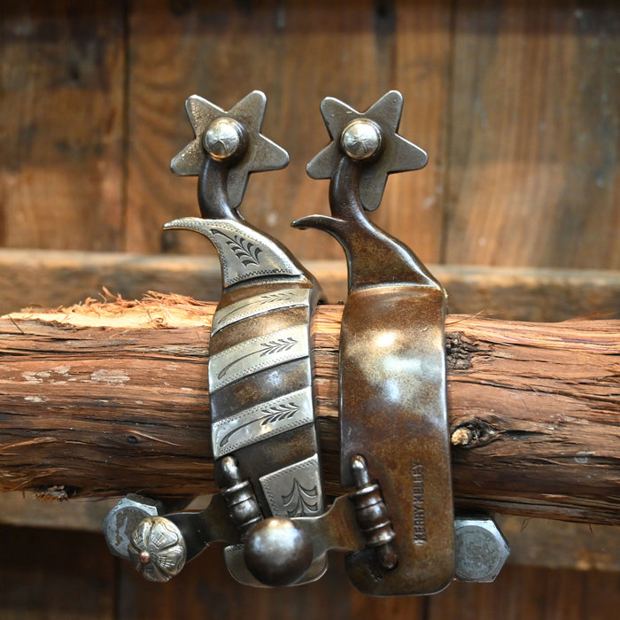Kerry Kelley Silver Mounted 5pt. Spurs 2397