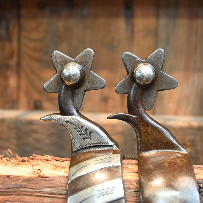 Kerry Kelley Silver Mounted 5pt. Spurs 2397
