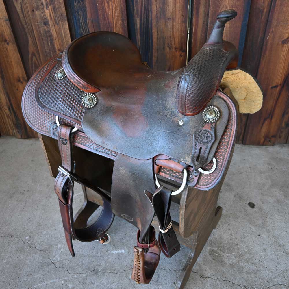 16.5" USED LIVE OAK CUTTING SADDLE Saddles Live Oak Saddlery   