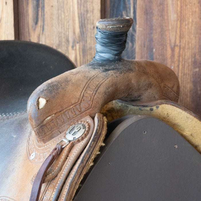 15.5" USED CACTUS TEAM ROPING SADDLE Saddles - Used CACTUS SADDLERY