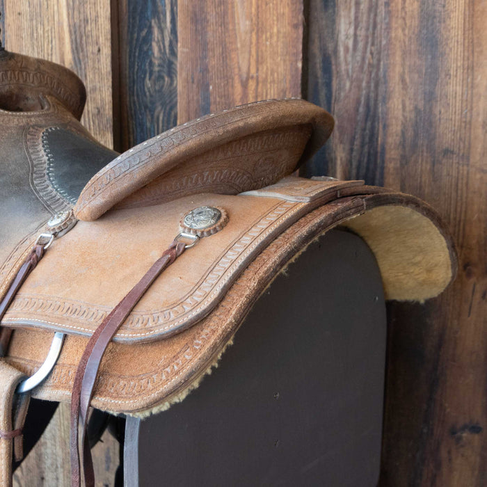 15.5" USED CACTUS TEAM ROPING SADDLE Saddles - Used CACTUS SADDLERY