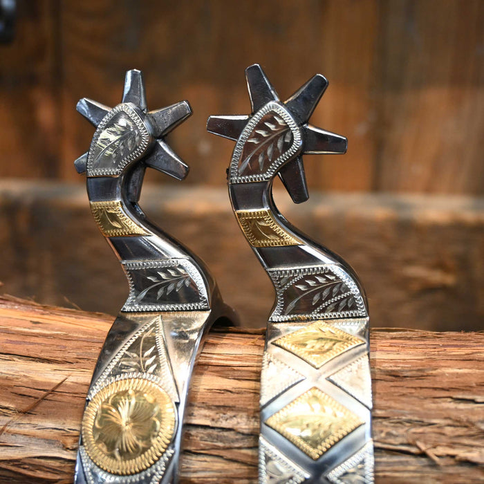 Wayne Dollar 1225 Silver Mounted 6pt. Spurs
