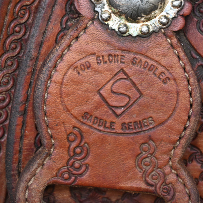15" USED TOD SLONE ROPING SADDLE Saddles - Used Tod Slone