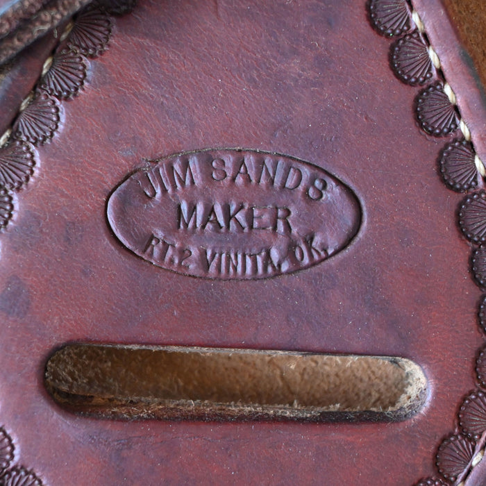 15" USED JIM SANDS TEAM ROPING SADDLE
