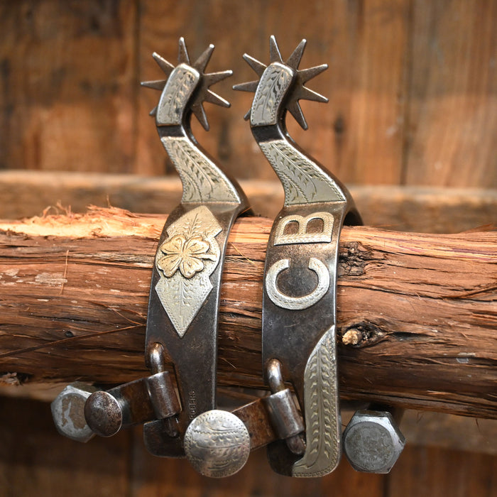 Rogers Silver Mounted 9pt. Spurs 2403 Tack - Spurs Brandt
