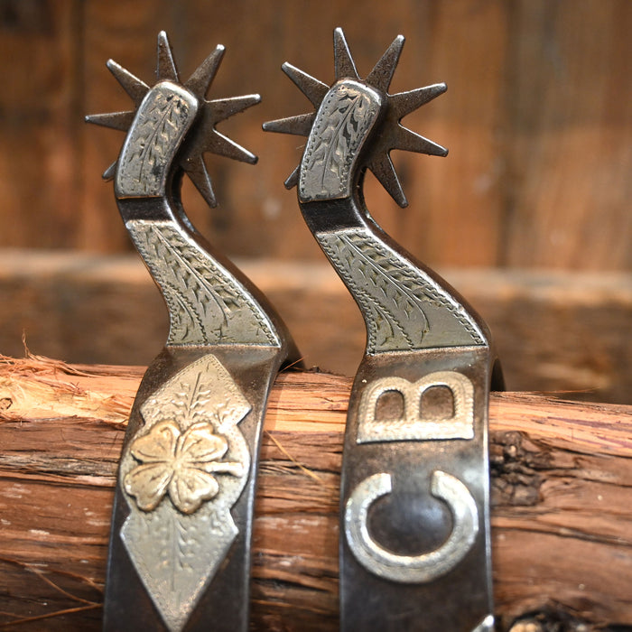 Rogers Silver Mounted 9pt. Spurs 2403 Tack - Spurs Brandt