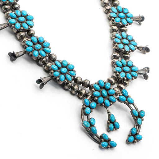 Vintage 1970 Easter Blue Squash Blossom Necklace WOMEN - Accessories - Jewelry - Necklaces TESKEY'S