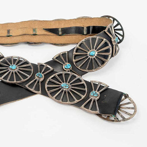 Vintage Navajo Sand Cast Kingman Concho Belt WOMEN - Accessories - Belts MISC