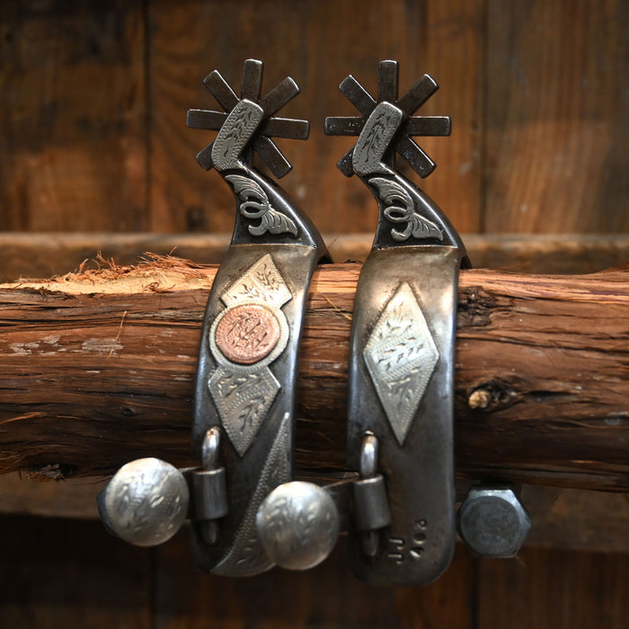 Jason Jarvis Silver Mounted 8pt. Spurs