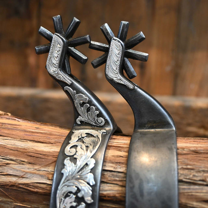 Tittor Silver Mounted 8pt Spurs