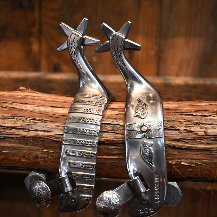 Luke Spraberry Silver Mounted 5pt. Spurs Tack - Spurs Luke Spraberry